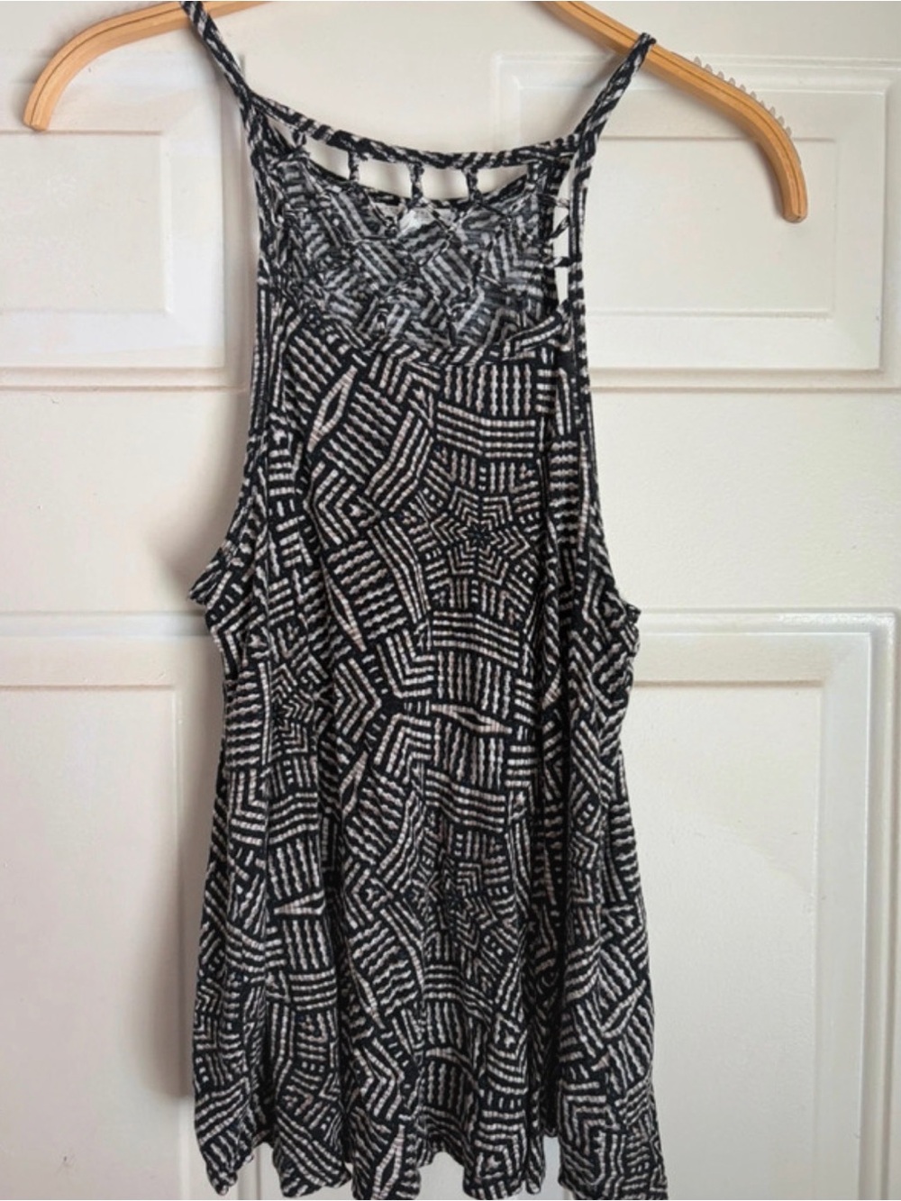 Black & White Geometric Racerback Tank Top